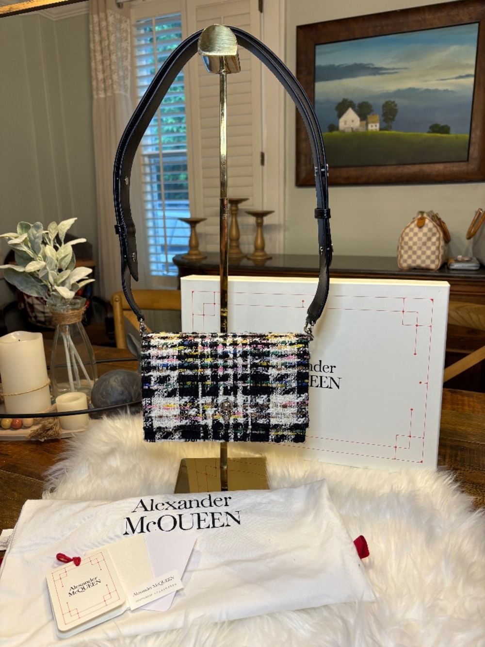 🖤💚 LIKE NEW Alexander McQueen Tweed Bag 💚🖤